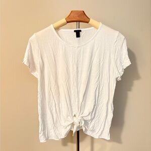 White Front-Tie J-Crew Blouse